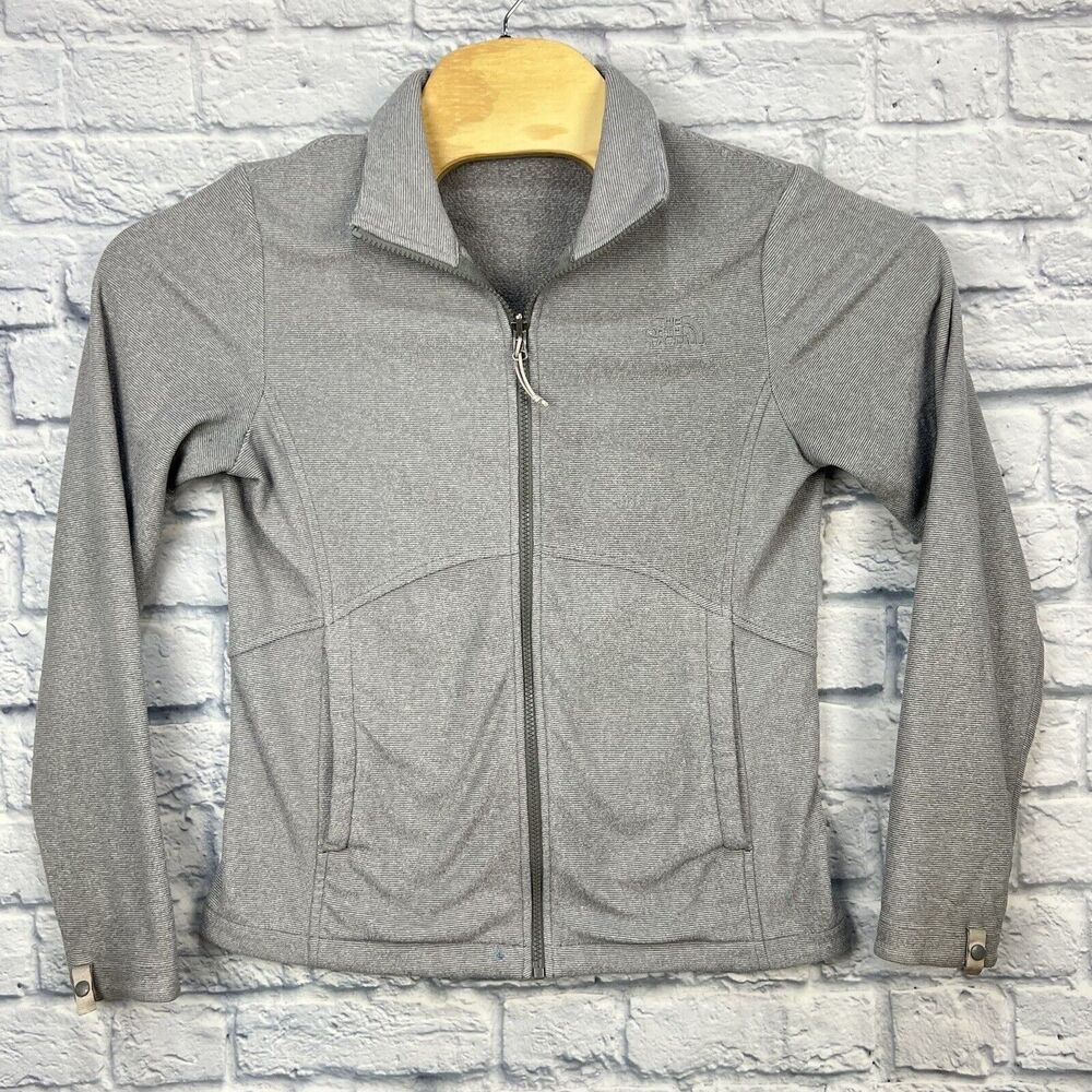 The North Face Women Fleece‎ Jacket Sweater Full Zip Long Sleeve Gray Sz Medium